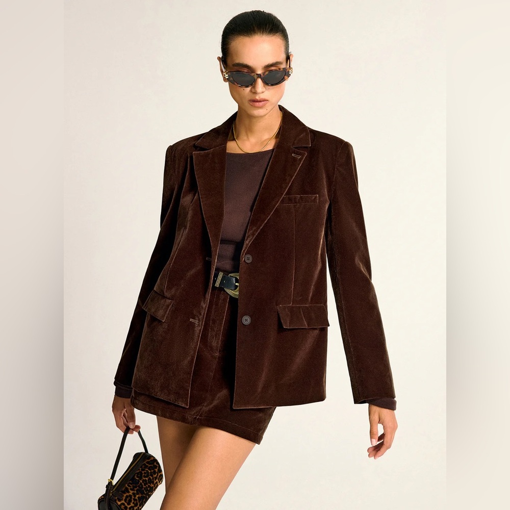 COMMENSE Velvet Shawl Collar Blazer - size XLarge